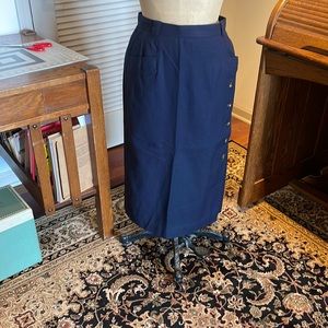 Vintage navy wool skirt.